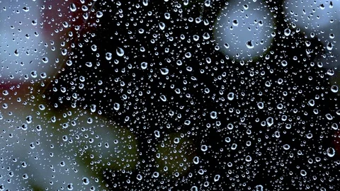 Rain drops on the window surface.sliding Stock-Footage 119834588