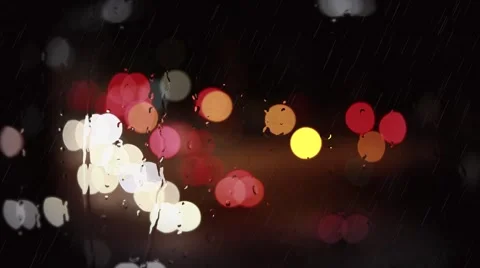 Rain drops on the window with traffic light Video stock 67183936