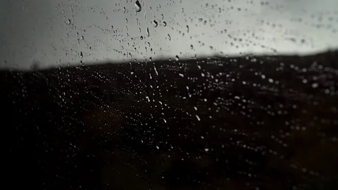 Rain drops on window of train Stock Footage 107168352