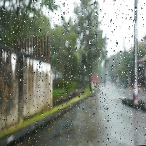 Rain drops on windows 02 Stock Footage 69468537