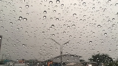 Rain drops on the windshield. Stock Footage 99498752