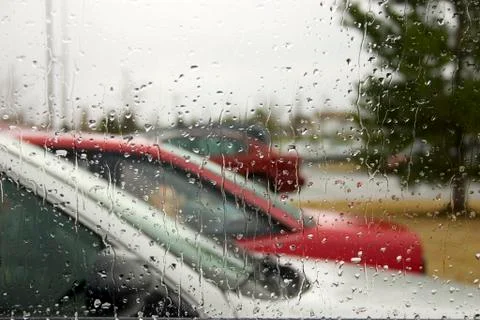 Rain drops on the windshield 스톡 사진