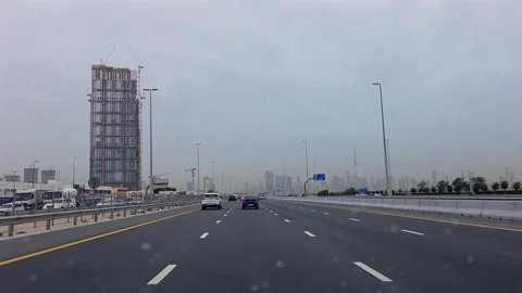 Rain In Dubai Stock Footage 333502077