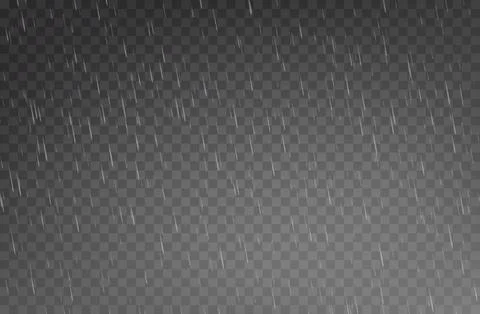 Rain effect with white realistic falling raindrops Stock Illustration