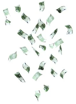 Rain from euro banknotes Stock Photos
