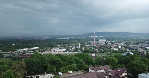 Rain in the evening over the ancient beautiful city of Chernivtsi in June 2020 Stock Footage 229122507