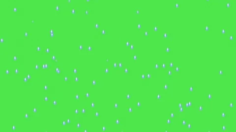 Rain fall on green screen. water drop animation. Stock Footage 334974608