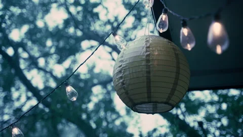 Rain Fall on Porch/Patio Setting During Storm Stock Footage 158068524