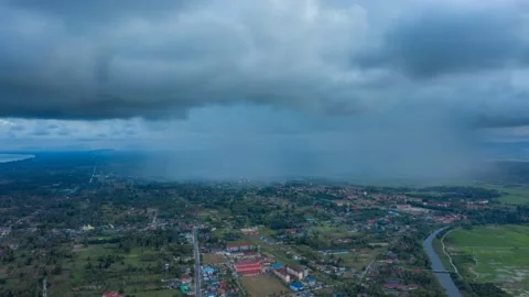 Rain fall view from aerial shot Stock Footage 140036756