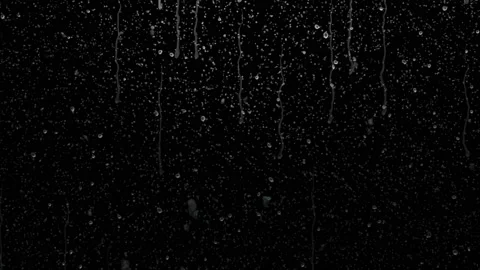 RAIN FALLING On Black Background Stock Footage 199095124