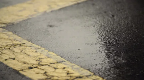 Rain Falling On Blacktop In Super Slow Motion 240fps Stock Footage 26014771