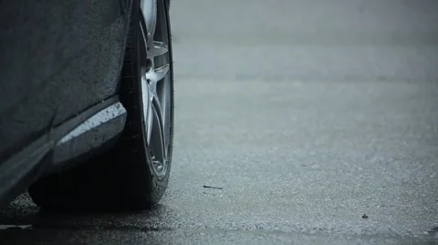 Rain falling on Car Stock Footage 44031624