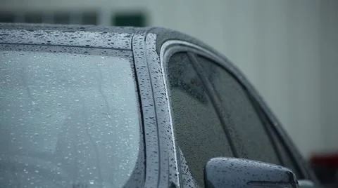 Rain falling on Car Stock Footage 44031647