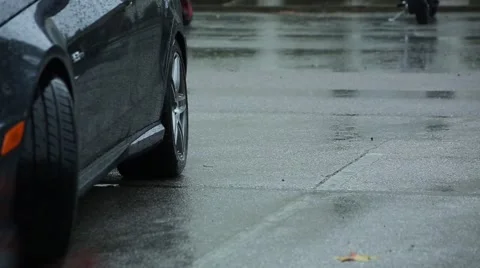 Rain falling on Car Stock Footage 44031652