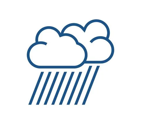 Rain falling from the clouds in blue Stock Illustration