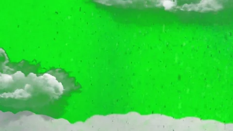 Rain falling down against bright green screen backdrop featuring soft white Stock Footage 340941678