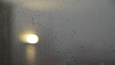 Rain Falling During Night Time.Scattered Thunderstorms In Belgium Low Stock Footage 106424222