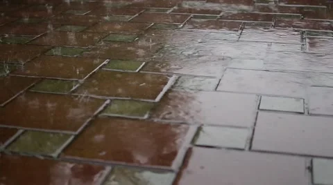 Rain falling heavily on the ground. Stock Footage 42967256