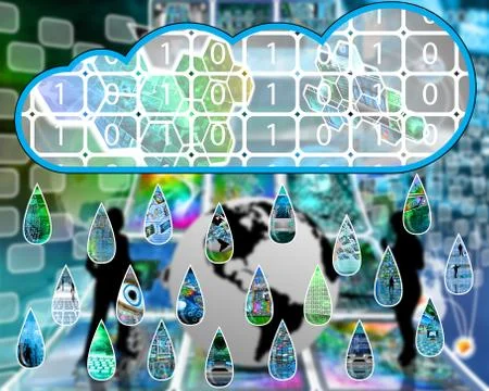 The rain is falling Stock Illustration