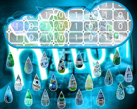 The rain is falling Stock Illustration