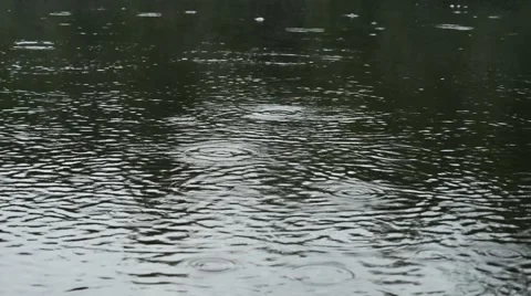 Rain falling on Lake Stock Footage 66996299