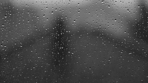 Rain falling over the house rooftops Stock Footage 139800479