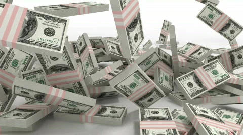 Rain of falling packs with dollars 스톡 동영상 683398