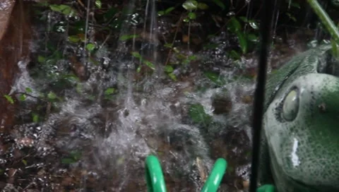 Rain Falling In Puddle Stock Footage 8519201