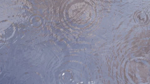 Rain falling in a puddle. rain splash. drops of water splashing in the water Stock-Footage 268572375
