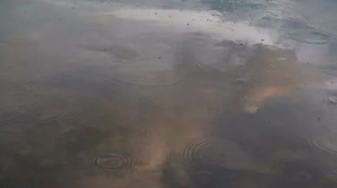 Rain falling into puddle  slow motion Vidéo 1002708