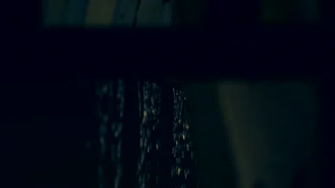 Rain falling on roof on dark background, heavy rainy droplet on fresh nature  Stock Footage 131869383