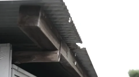 Rain falling on a rooftop, Tokyo, Japan Video stock 52200409