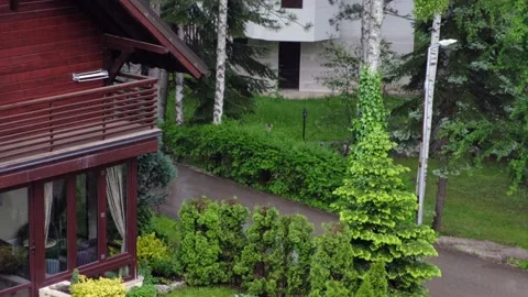 Rain Falling With Sound, Raindrops Drip Down The Roof Stock Footage 243738263