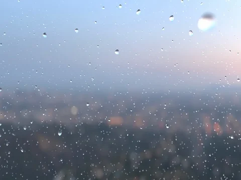 Rain Falling on a Sunny Day in Slow Motion Rapid with alpha Stock Footage 70819580