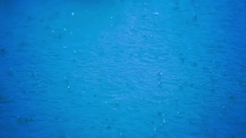 Rain is falling on the surface of the water. Video stock 283066090