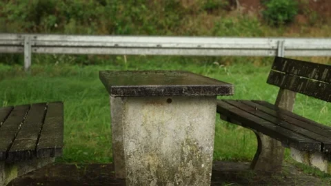 Rain falling on a table Video stock 282039953