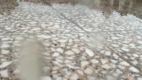 Rain falling on the terrace floor Video stock 108454120