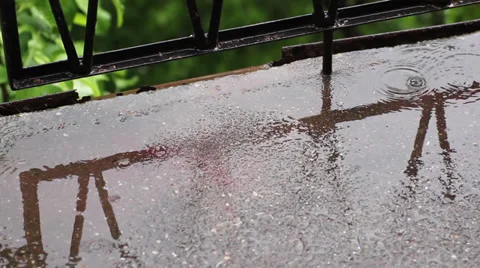 Rain falling on a terrace Video stock 37694947