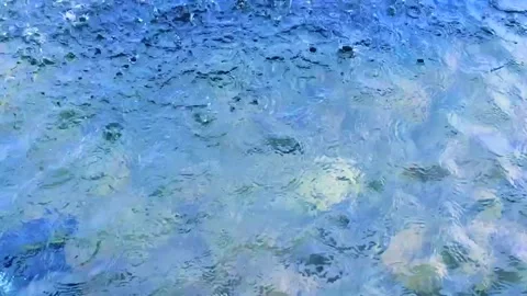 Rain falling on water Stock Footage 136190086