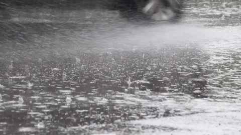 Rain falling to way Stock Footage 93924510