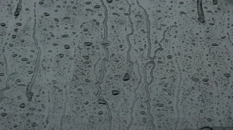 Rain Falling On Window Stock Footage 52380310
