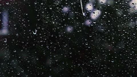 Rain falling on the window surface Stock Footage 136198760