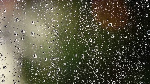 Rain falling on the window surface Stock Footage 136218908