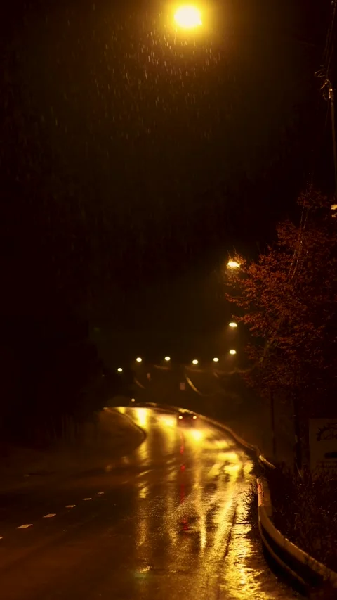 Rain falls all ways at night in Georgia Stock Footage 281564499