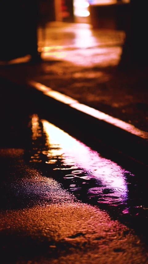 Rain falls all ways at night in Georgia Video stock 281564530