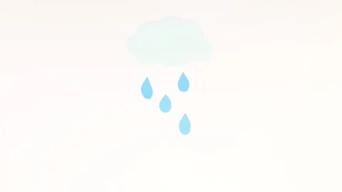 Rain falls from the cloud and sun and flower made of bricks appear - Stop motion Stock Footage 124292202