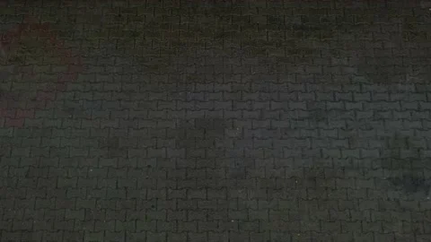 Rain falls on the pavement tiles Stock Footage 226946579