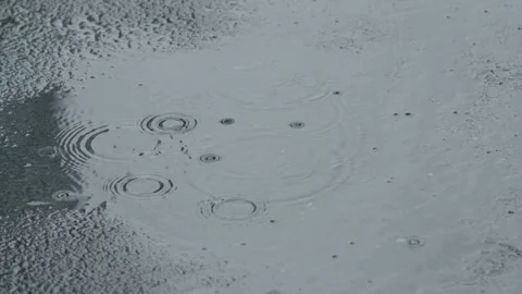Rain falls on a street during a cloudy day Stock Footage 346399172