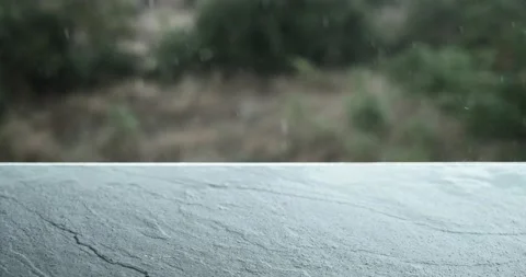 Rain falls on the windowsill Video stock 160405239