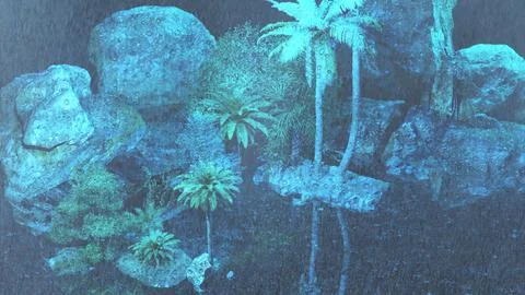 The rain fell in the ice, the cold air and the cold rain fell into ice イラスト素材
